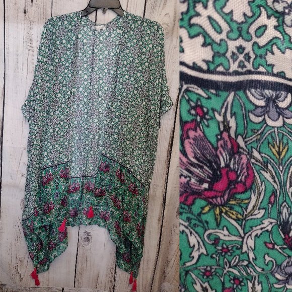 Moss Rose Kimonos & Yukatas Moss Ross Green White Kimono Beach Swim